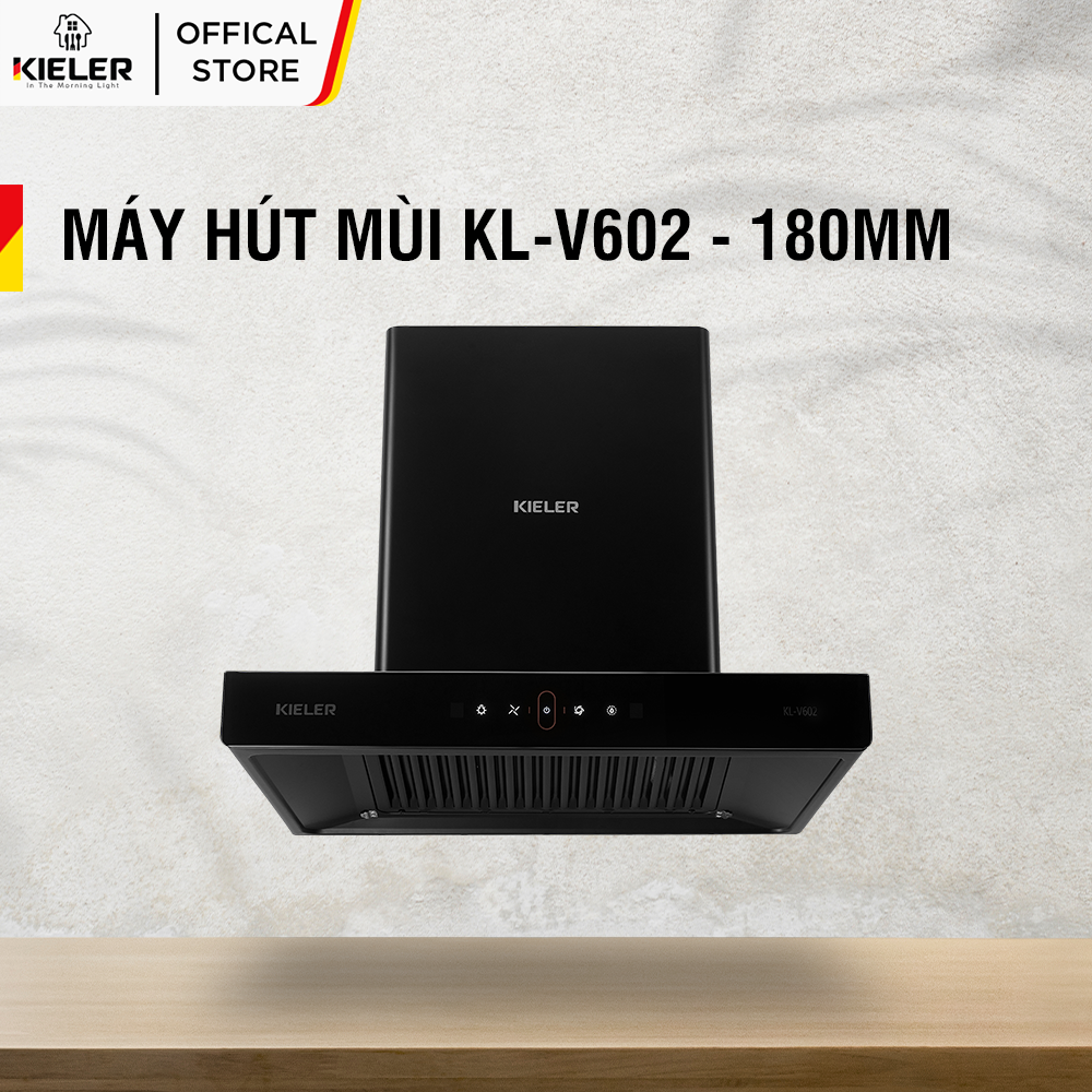 Máy hút mùi gắn tường Kieler KL-V602 điều khiển cảm ứng, tự làm sạch khô thông minh - Hàng Chính Hãng Miễn Phí Vận Chuyển Và Lắp Đặt