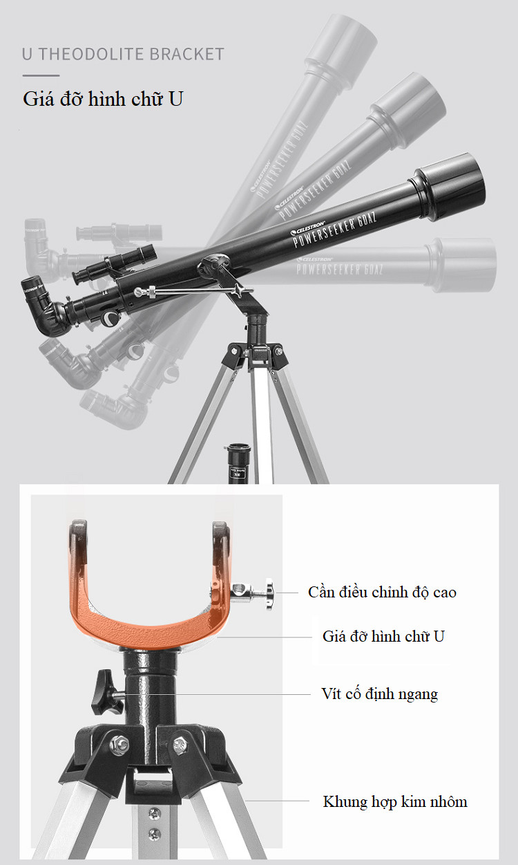 Kính thiên văn Celestron 60AZ 21041 ( Thỏa sức ngắm Trăng - Sao ) - Hàng nhập khẩu