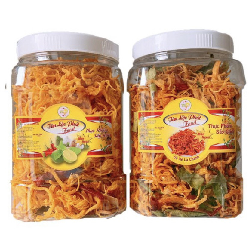 (COMBO 1KG) KHÔ GÀ LÁ CHANH VÀ KHÔ GÀ BƠ TỎI TLP