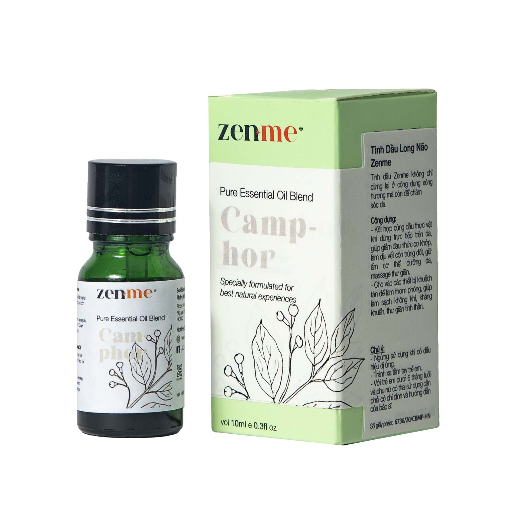 Tinh dầu tinh chất Zenme Long Não 10ml giúp kháng viêm, kháng khuẩn, chống oxy hóa, giảm đau...