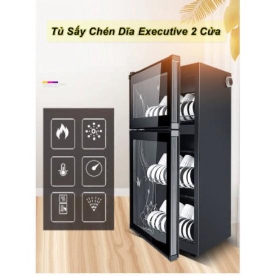 Tủ Chén Dĩa 2 ngăn sấy nhanh chén bát Executive Cao cấp SALE