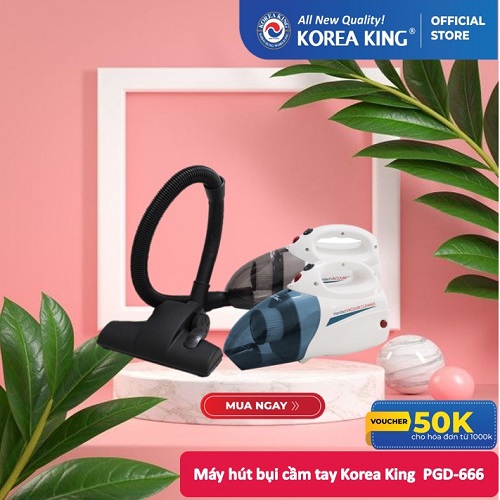Máy hút bụi cầm tay Korea King PDG-666 (220v/50Hz,1000W, màu nâu trắng, 2 chức năng hút thổi) - Hàng chính hãng