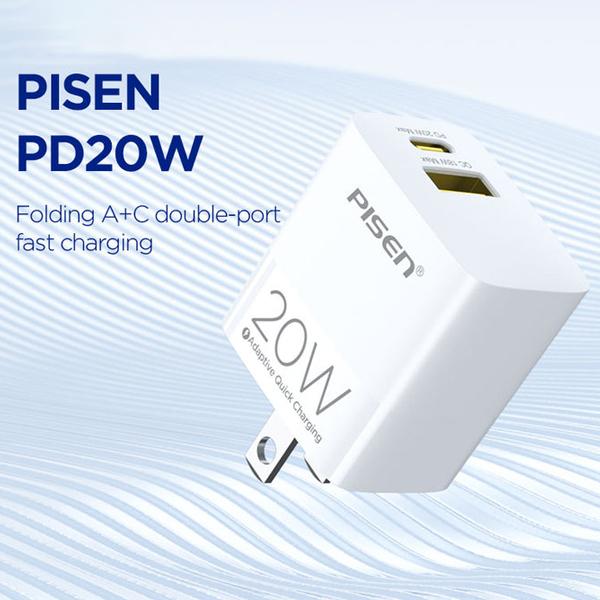 Sạc Nhanh 20W 2 Cổng 1C1A - Pisen Quick DualPort QP 20W