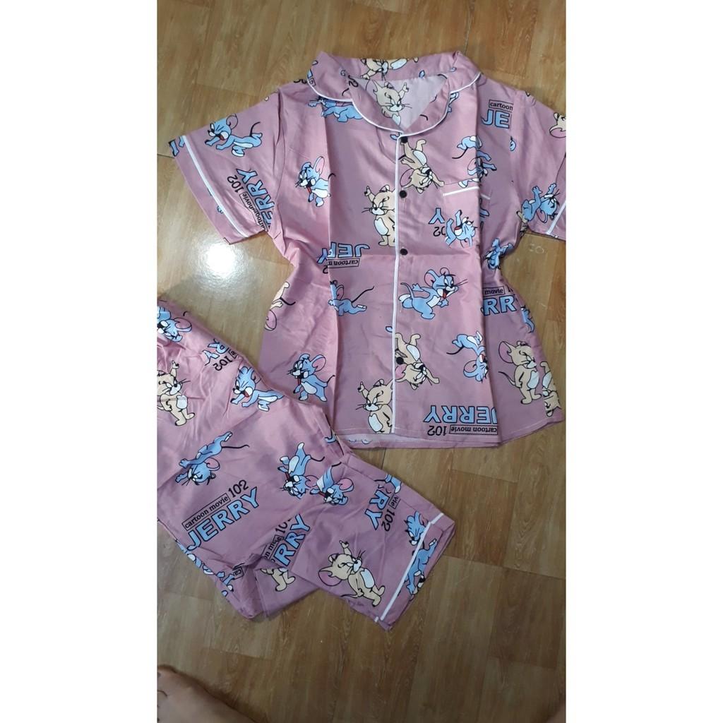 -Bộ Đồ Ngủ Pijama Tay Ngắn-Có Túi Quần