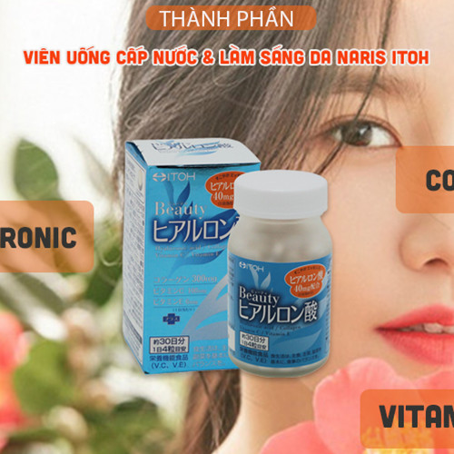 Viên uống cấp nước Itoh Beauty Hyaluronic Acid Collagen 120 viên tặng móc khóa