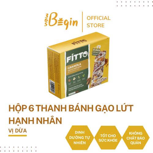 HỘP 6 THANH NĂNG LƯỢNG FITTO MATCHA TỪ HẠT &amp; GẠO LỨT VỊ TRÀ XANH DÀNH CHO NGƯỜI ĂN KIÊNG, EAT LEAN, ĂN CHAY