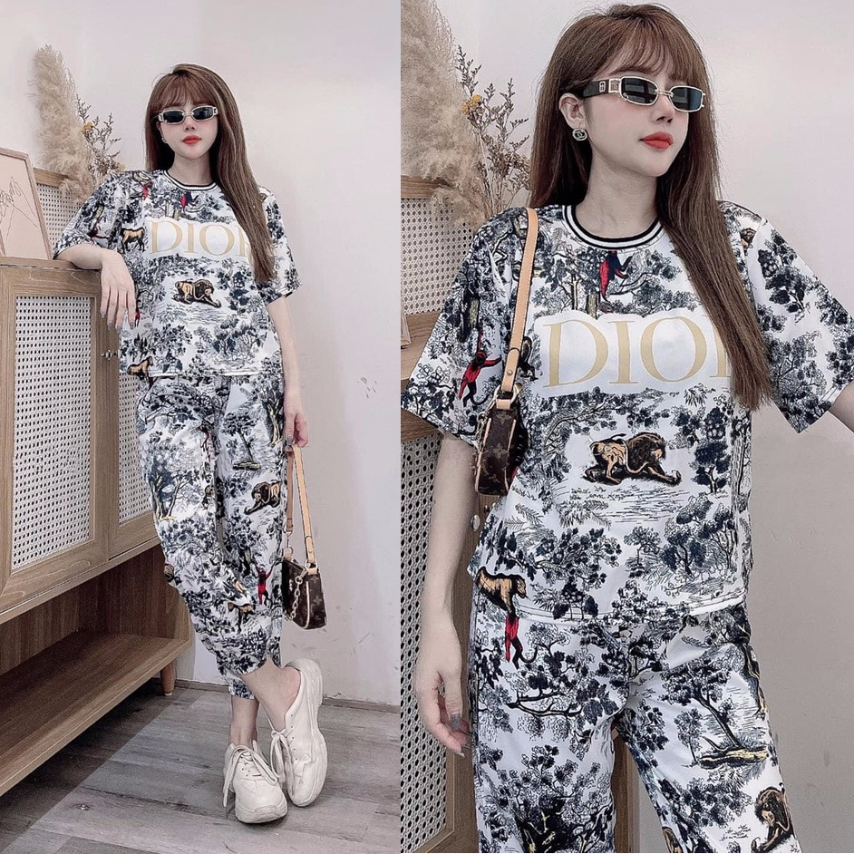 Đồ bộ thun lạnh form rộng họa tiết in 3D MS049