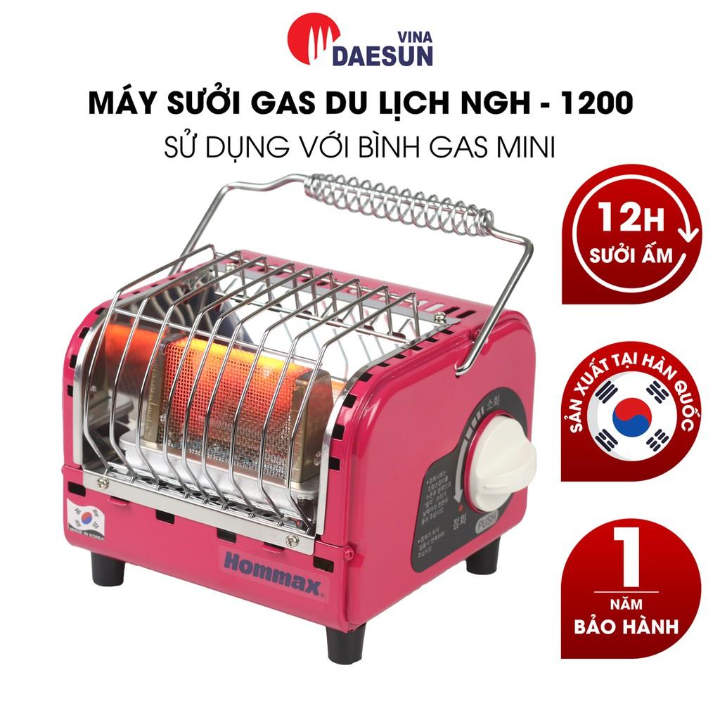 Máy Sưởi Gas Du Lịch Hàn Quốc NGH - 1200 | Sưởi Ấm Suốt 12H | Mặt Lưới Chrome | Hàng Chính Hãng