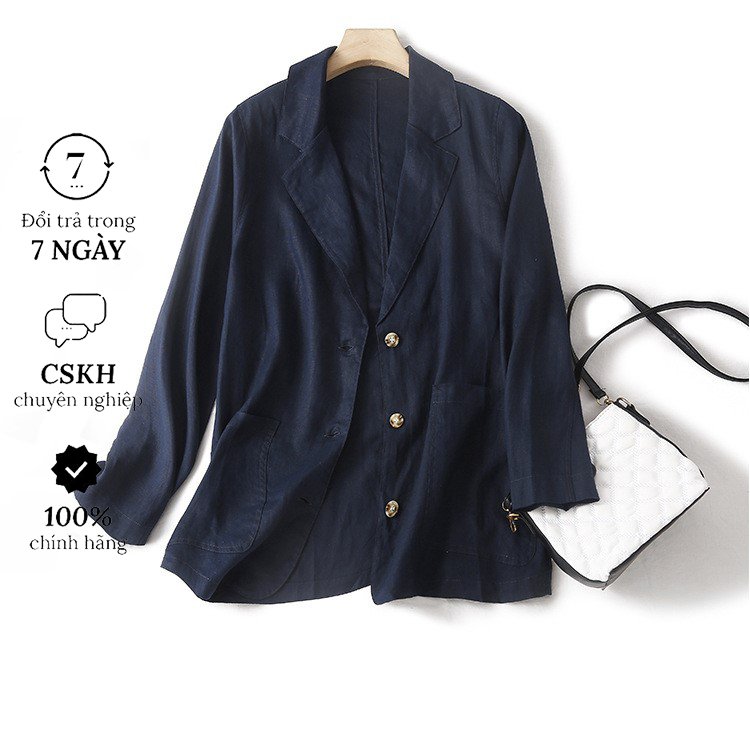 Áo blazer nữ- Áo vest linen công sở kiểu dáng cơ bản dễ mặc, phù hợp môi trường đi làm CS04