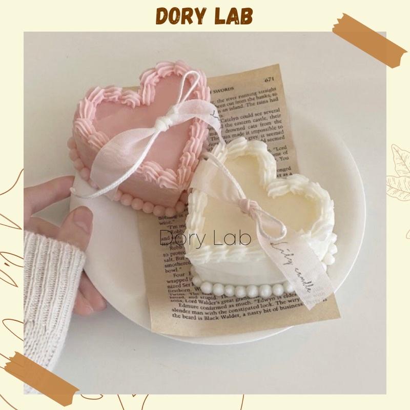 Nến Thơm Bánh Kem Trái Tim Nhiều Màu Sắc, Quà Tặng, Trang Trí - Dory Lab