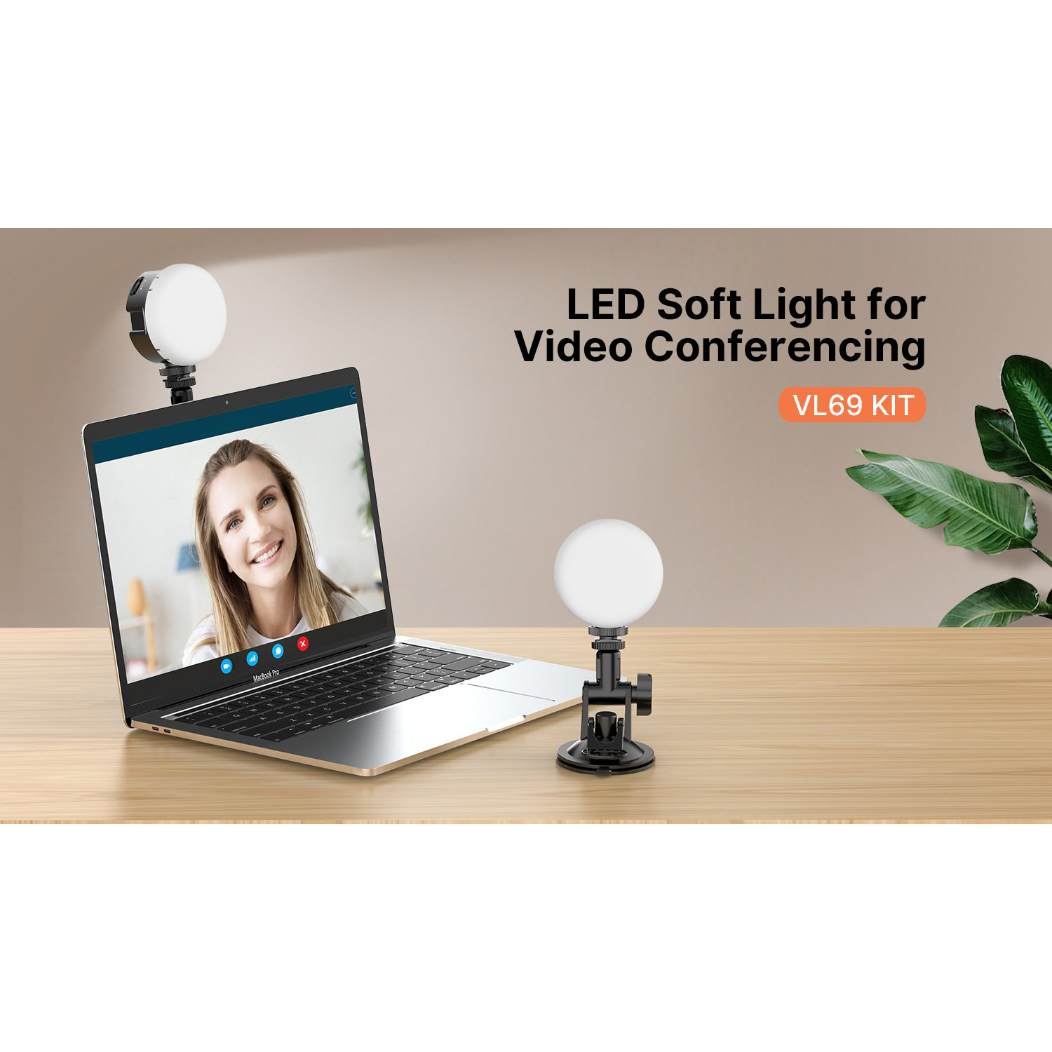 Đèn led trợ sáng dùng cho livestream, gọi video Ulanzi Vijim VL69 KIT - Hàng chính hãng