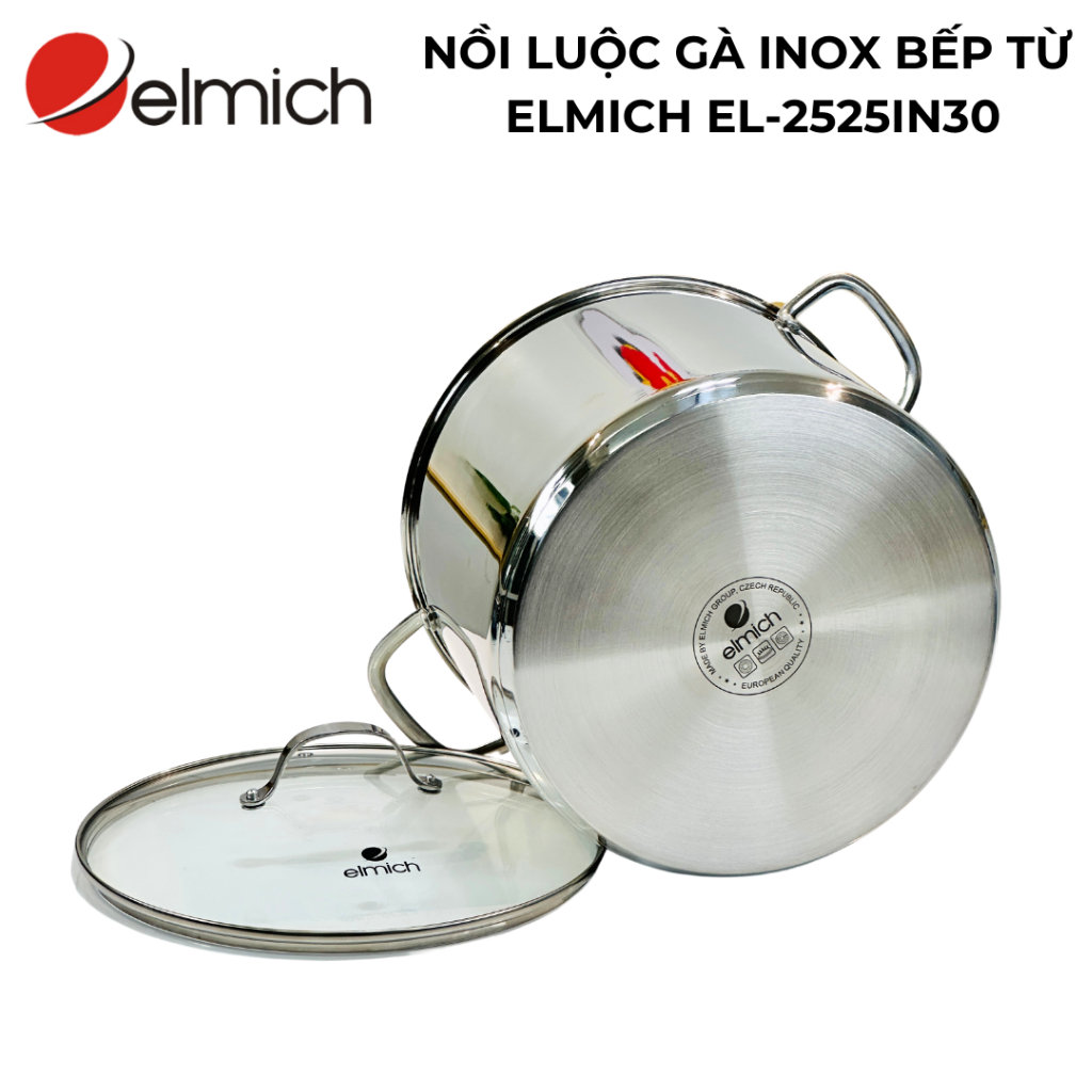 Nồi luộc gà inox 304 elmich EL-2525IN30 size 30cm