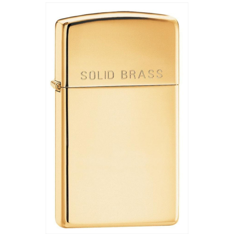 Bật Lửa Zippo Slim Đồng Nguyên Khối Khắc Solid Brass