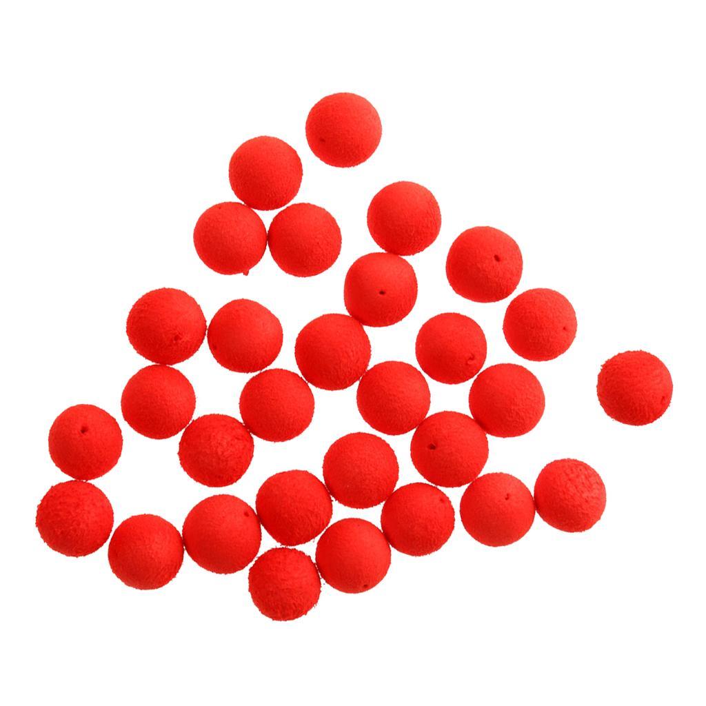 30PCS/Set Colorful Fishing Beads Assorted Soft EVA Round Bead Top Water Floating Ball Fishing Lures Baits Accessory