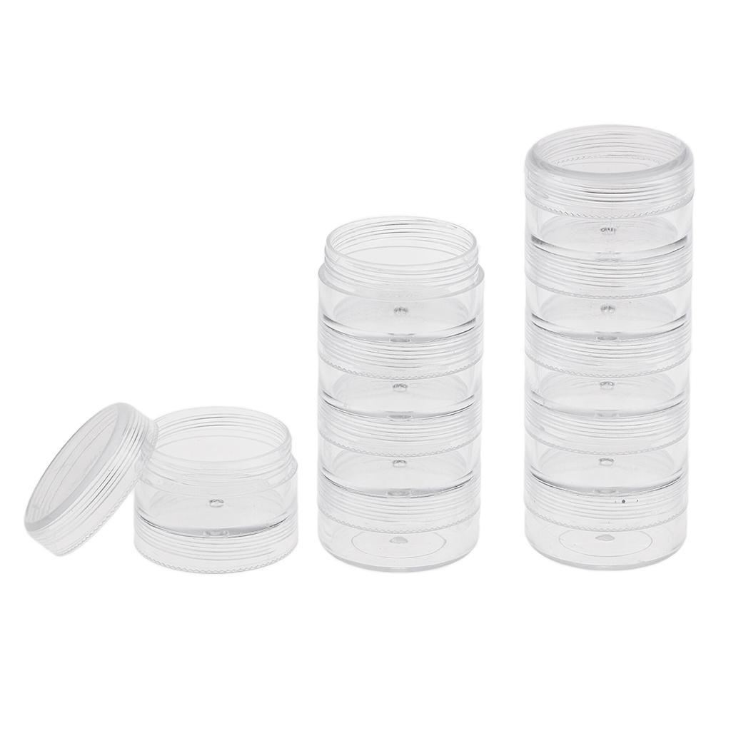 4X 2 Set Jewelry Jar Box Small Pill Screw Top Beads Storage Container Stackable