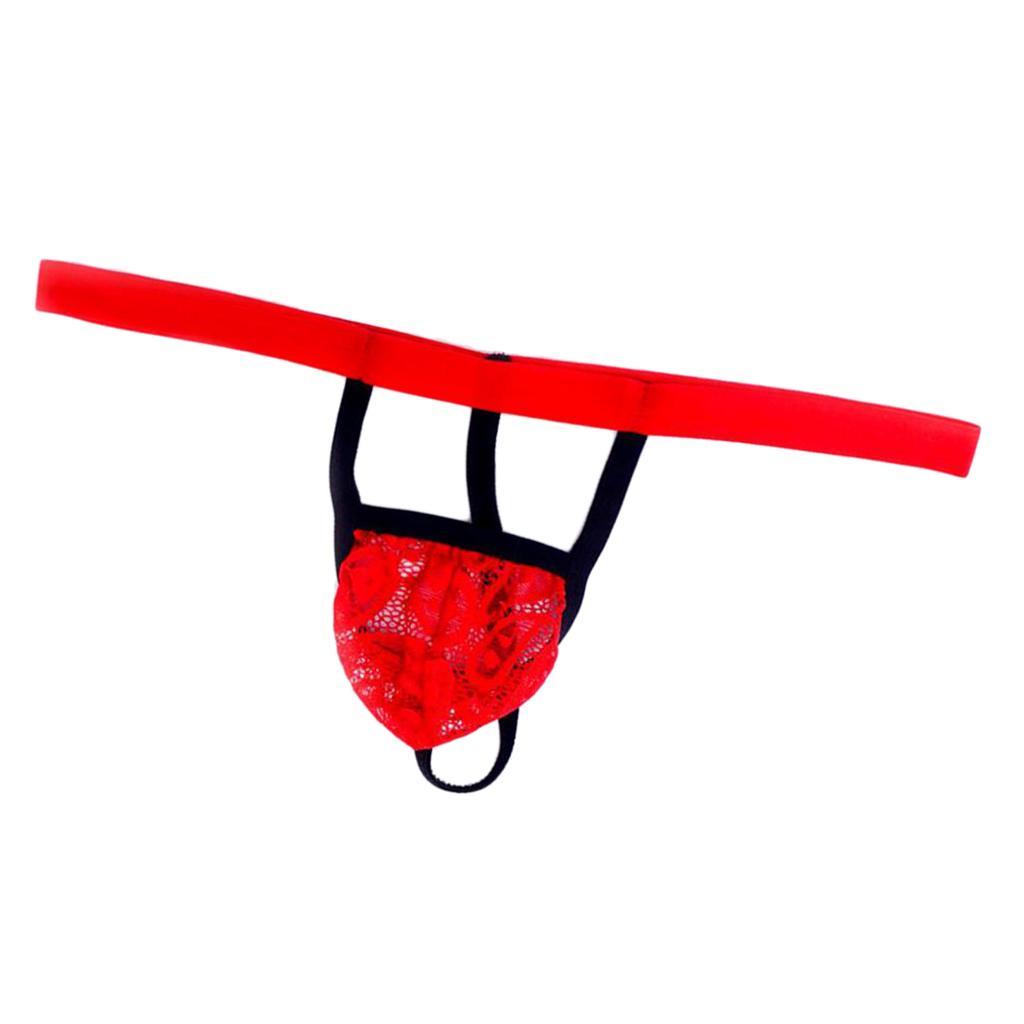 2-6pack Mens Sexy Mini Lace See-through Pouch G-string T-back Briefs Underwear