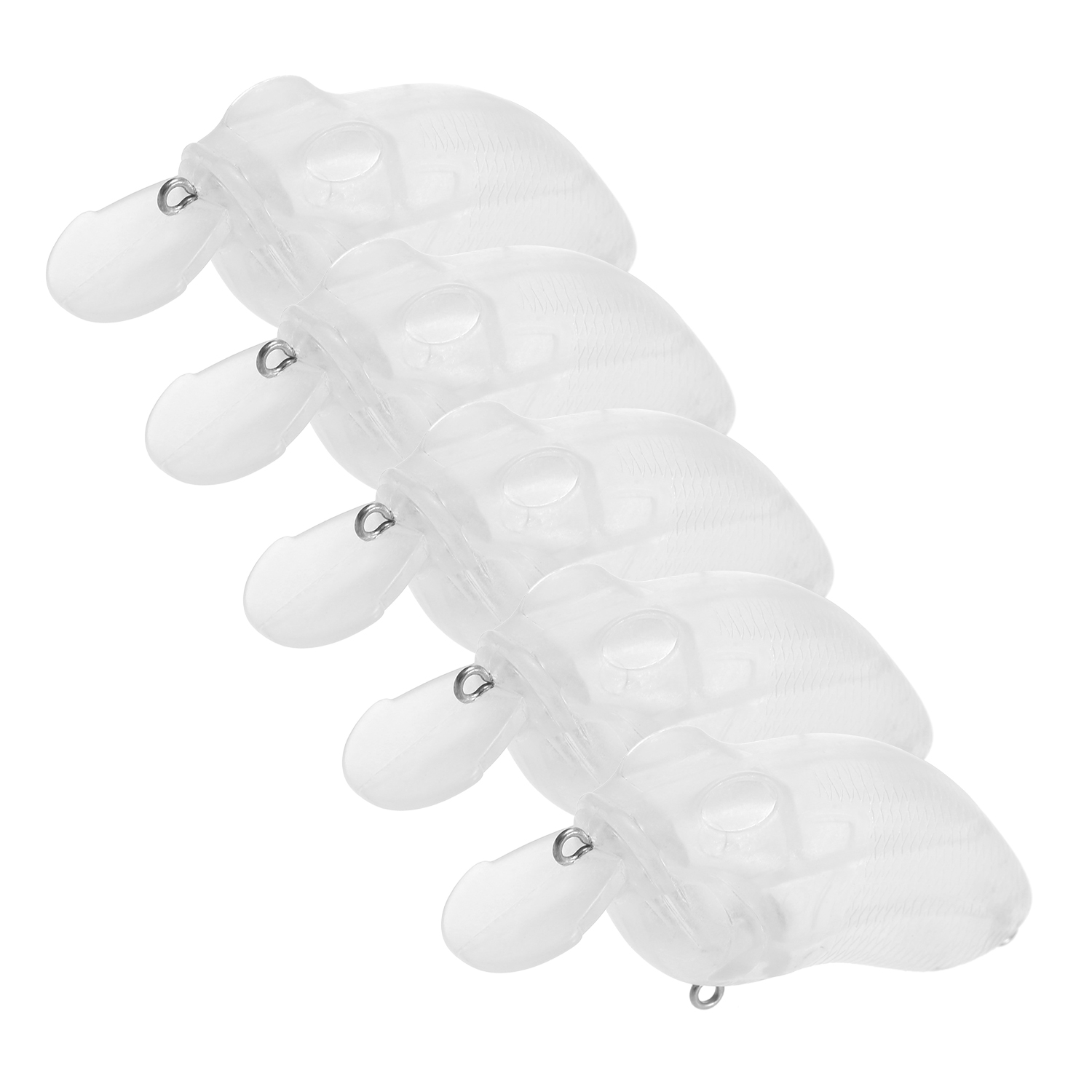 5 Mồi Nhân Tạo trong suốt nhỏ và nhẹ Được làm bằng nhựa cứng cao cấp không phủ sơn,Đôi mắt mô phỏng 3D,sống động như thật.