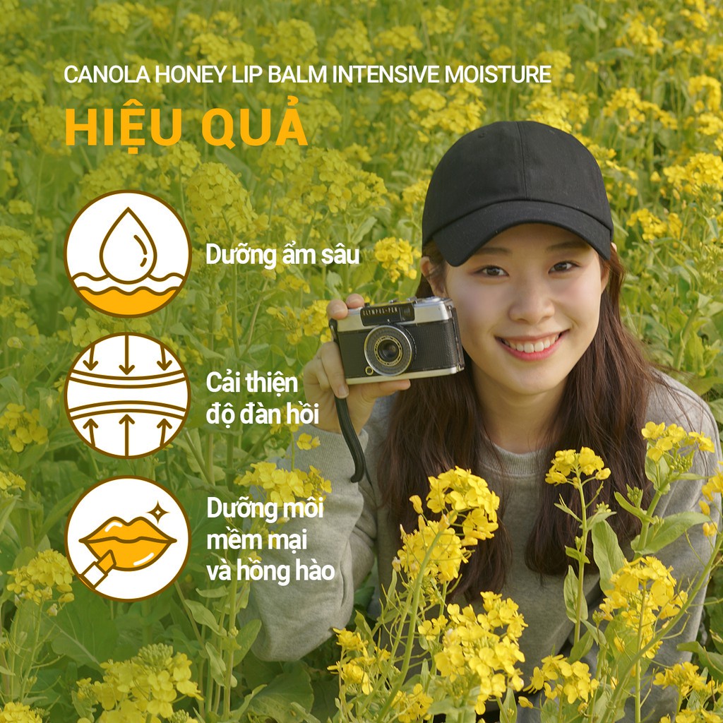 Son dưỡng môi không màu innisfree Canola Honey Lip Balm Deep Moisture 3.5g