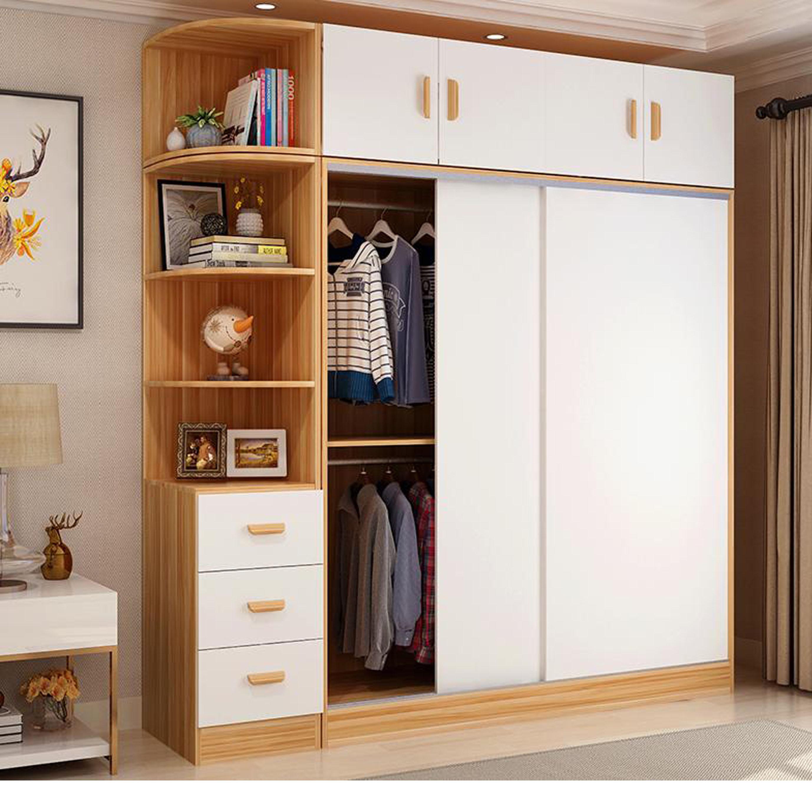 TỦ QUẦN ÁO HIỆN ĐẠI KỆ NGĂN KÉO BÊN HÔNG GỖ MDF ,TỦ ÁO CAO CẤP ( CÓ ĐẶT THEO KÍCH THƯỚC )