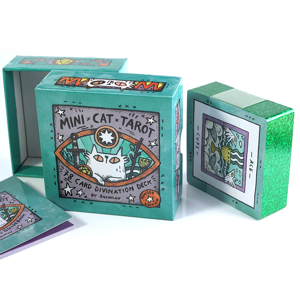 [Mạ Cạnh Size Gốc] Bộ Bài Mini Cat Tarot 78 Lá Bài Tặng Đá Thanh Tẩy