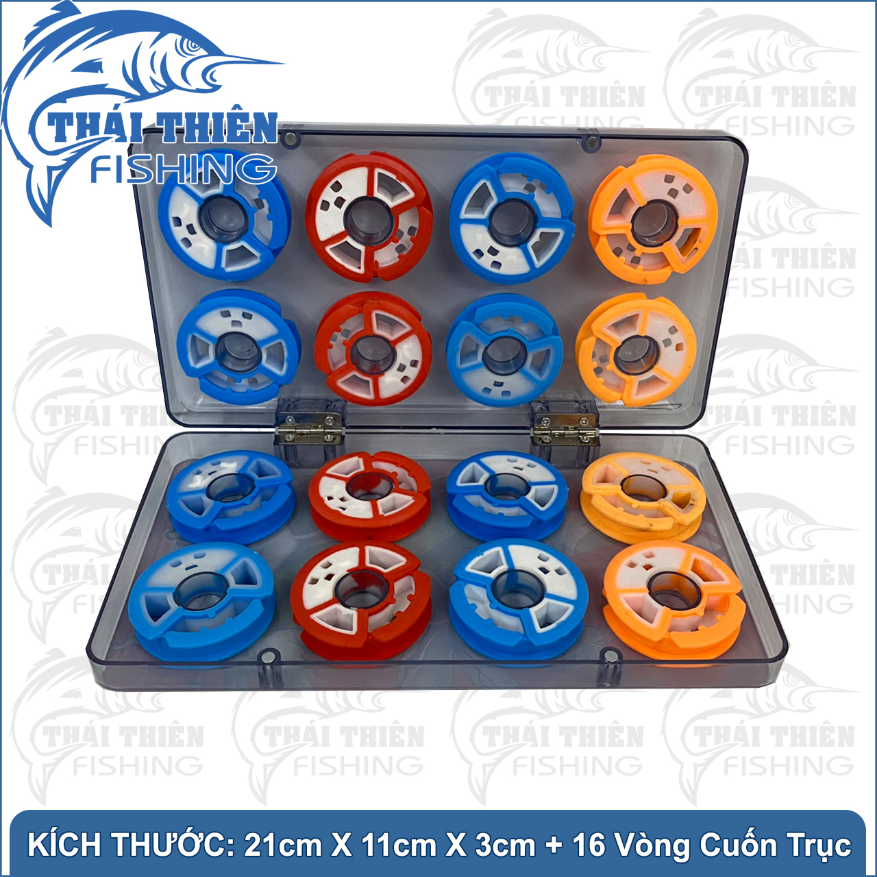 Hộp Đựng Trục Cuốn Thẻo Câu Đài 16 Vòng Silicone