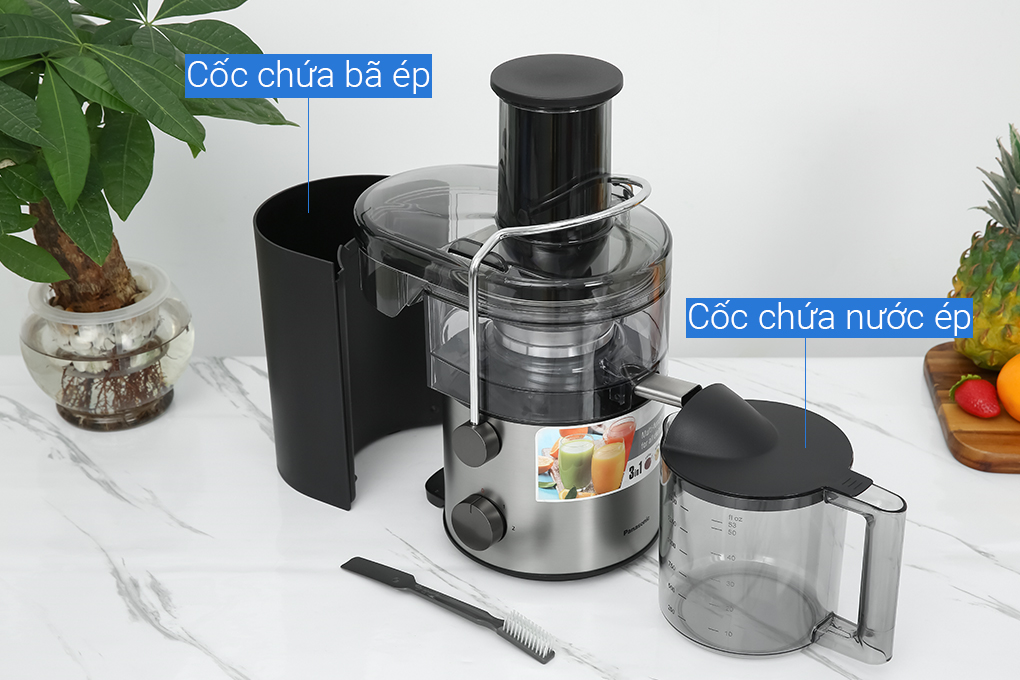 Máy ép trái cây đa năng Panasonic MJ-CB800SRA-Mâm xay 100% kim loại-Kèm cối sinh tố - Hàng chính hãng