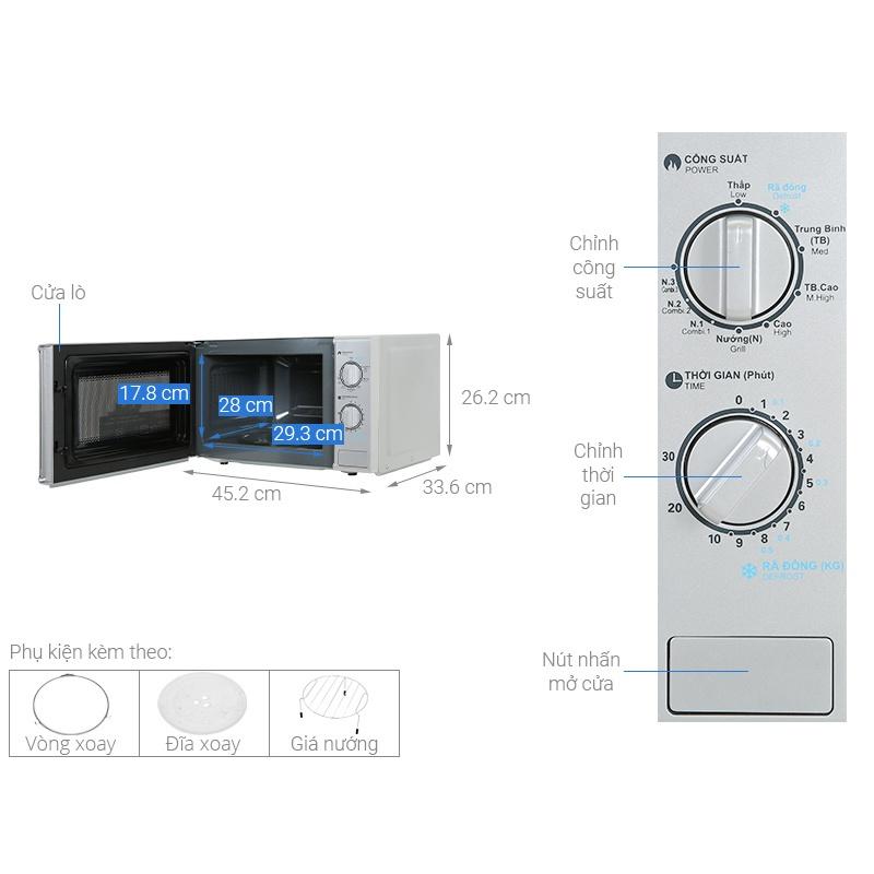 Lò vi sóng cơ có nướng Sharp R-G228VN-SL-Hàng Chính Hãng