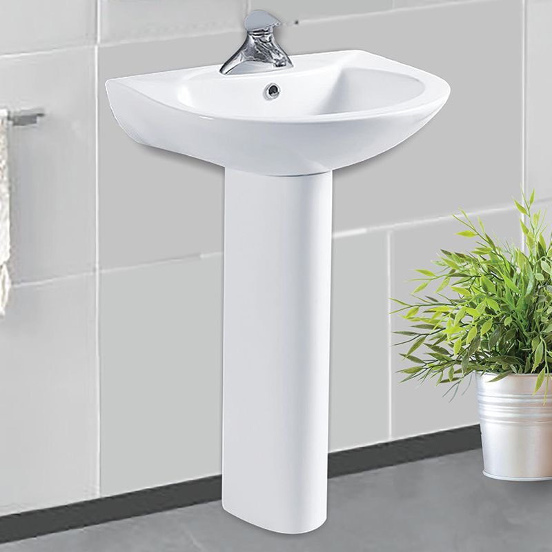 Chậu lavabo rửa mặt + chân đứng ốp tường CL-8409