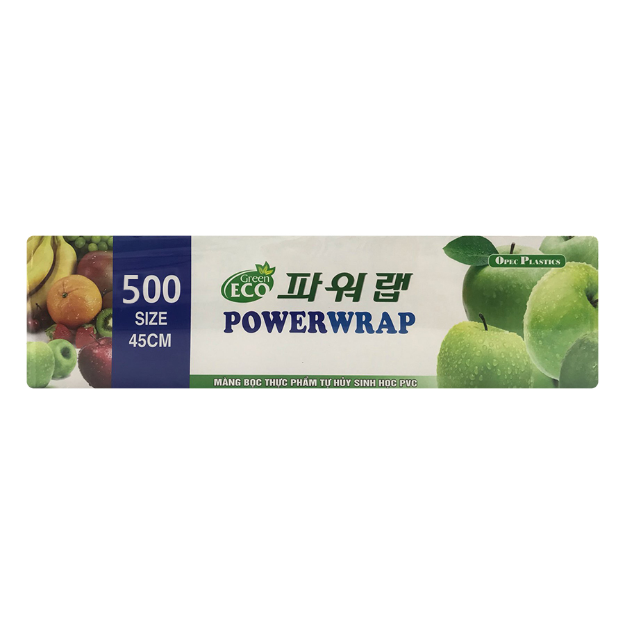 Màng Bọc Thực Phẩm Power Wrap PVC Tự Hủy Sinh Học 9 Mic x 450 mm x 500 m