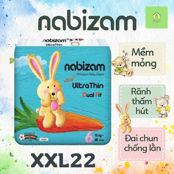 Tã/ bỉm quần Nabizam Nội địa Hàn size XXL22 miếng (15-20kg)