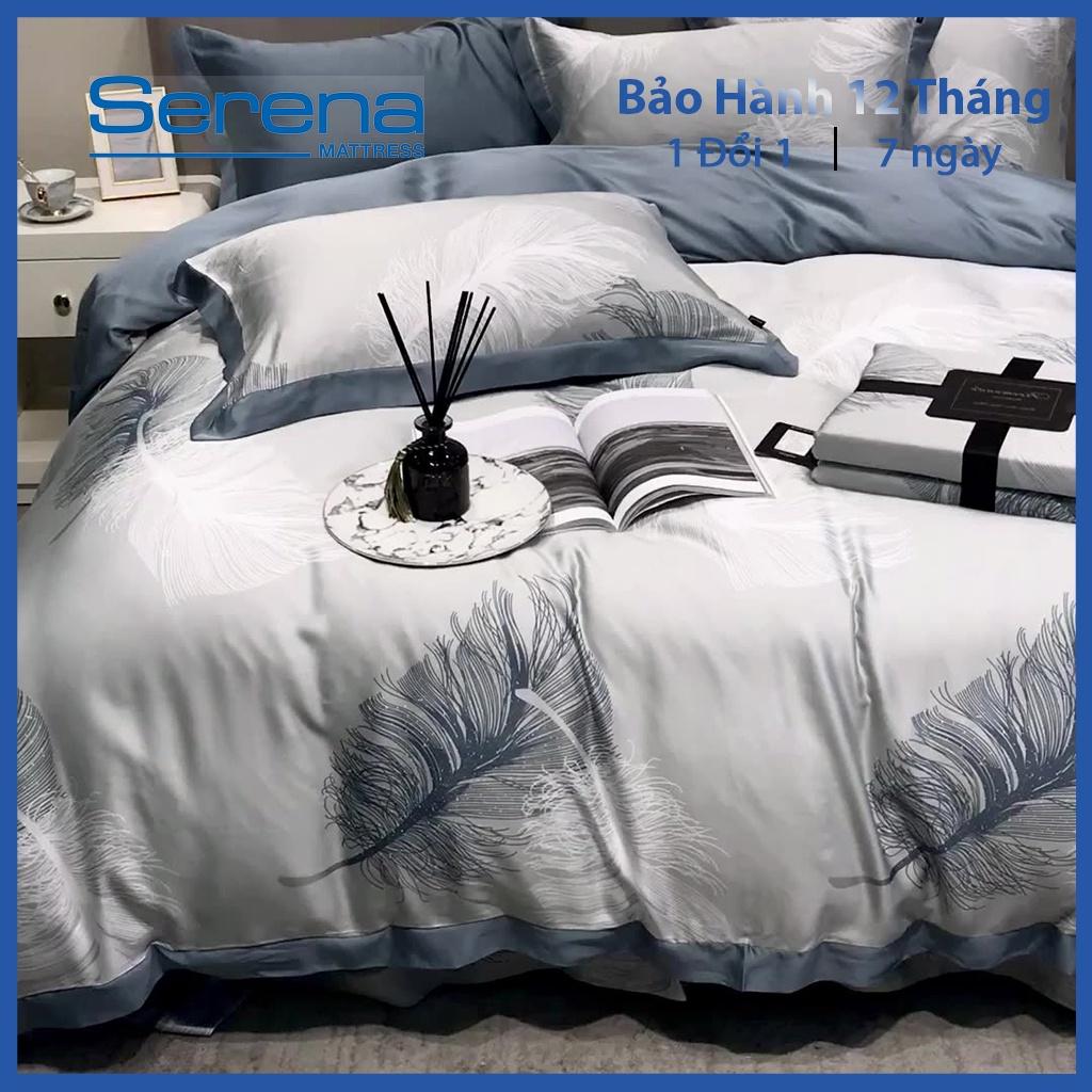 Ga Giường Cao Cấp Tencel 60s SERENA Ga Tencel Set 5 Món Chăn Ga Gối Trần Bông - Hệ Thống Nệm