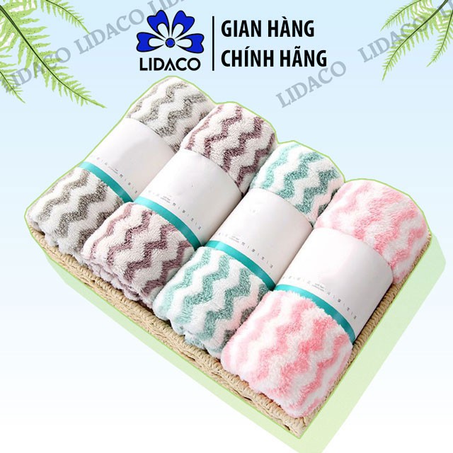 Khăn Mặt Lông Cừu Xuất Hàn Lidaco Siêu Mềm Mịn 50x30cm (1 chiếc) - Giao màu ngẫu nhiên