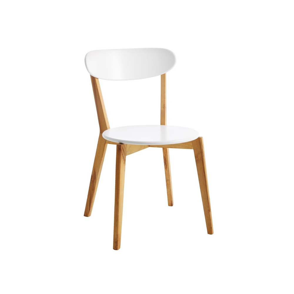 Ghế bàn ăn | JYSK Jegind | gỗ công nghiệp/gỗ cao su | trắng/sồi R45cmxC79cm xS54cm