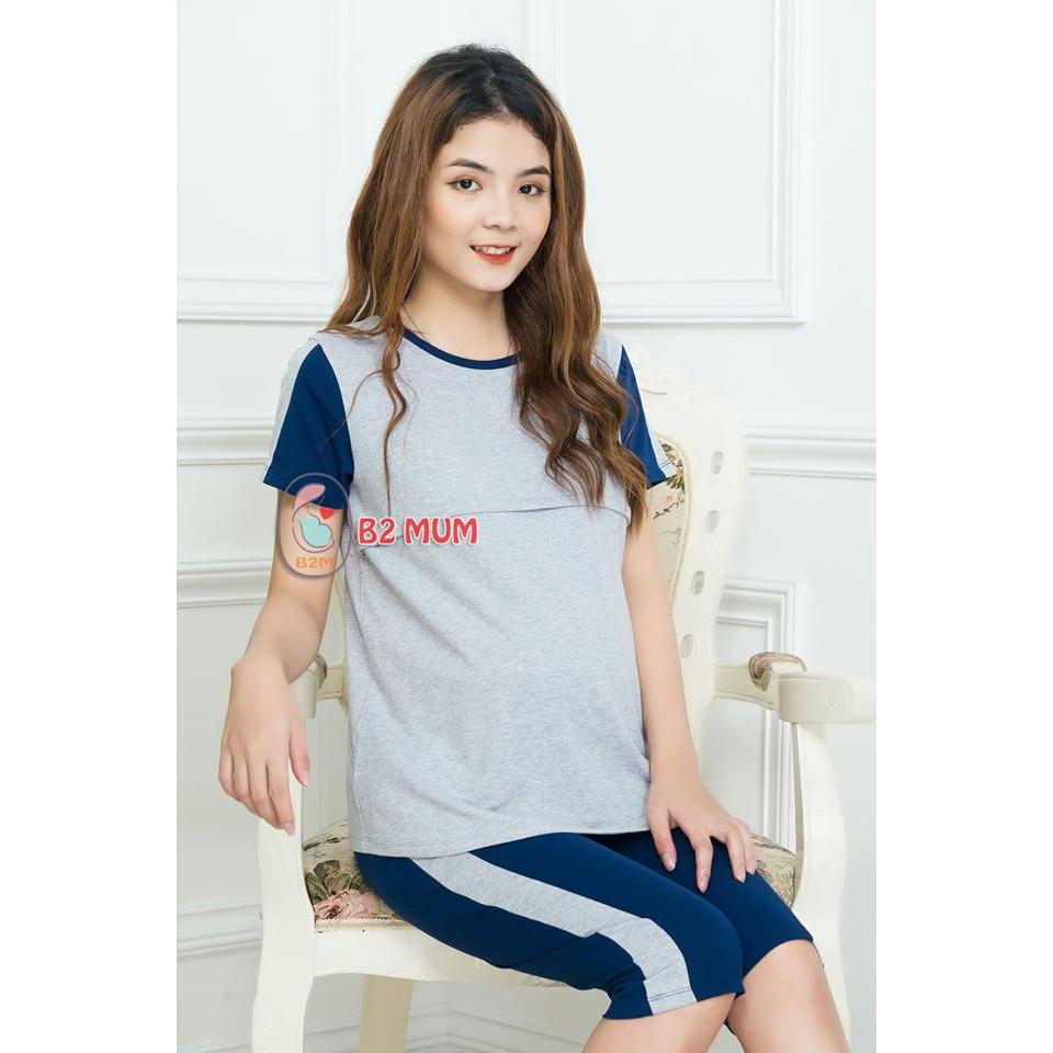 Bộ cotton phối cộc 2in1