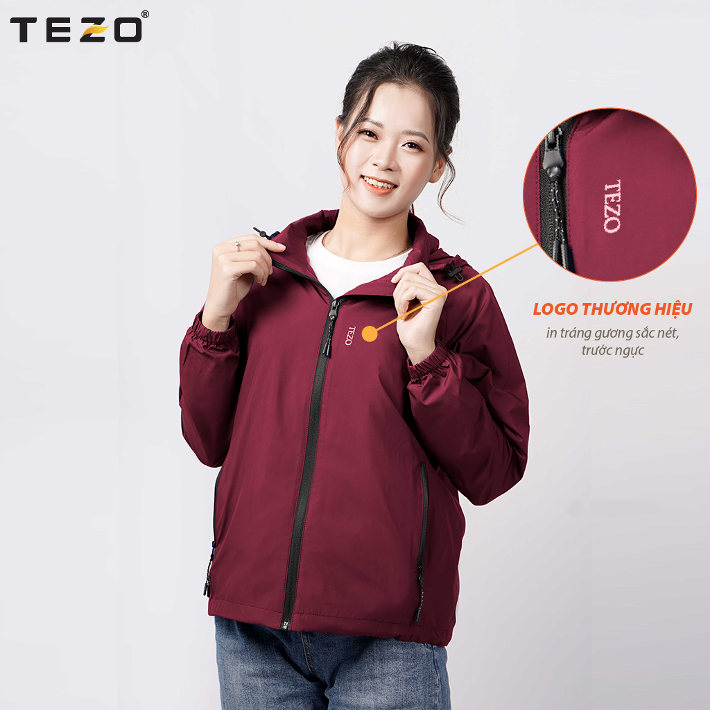 Hình ảnh Áo khoác gió nữ hai lớp TEZO 5 màu dáng thể thao kháng nước kháng bụi 2109AG2T01