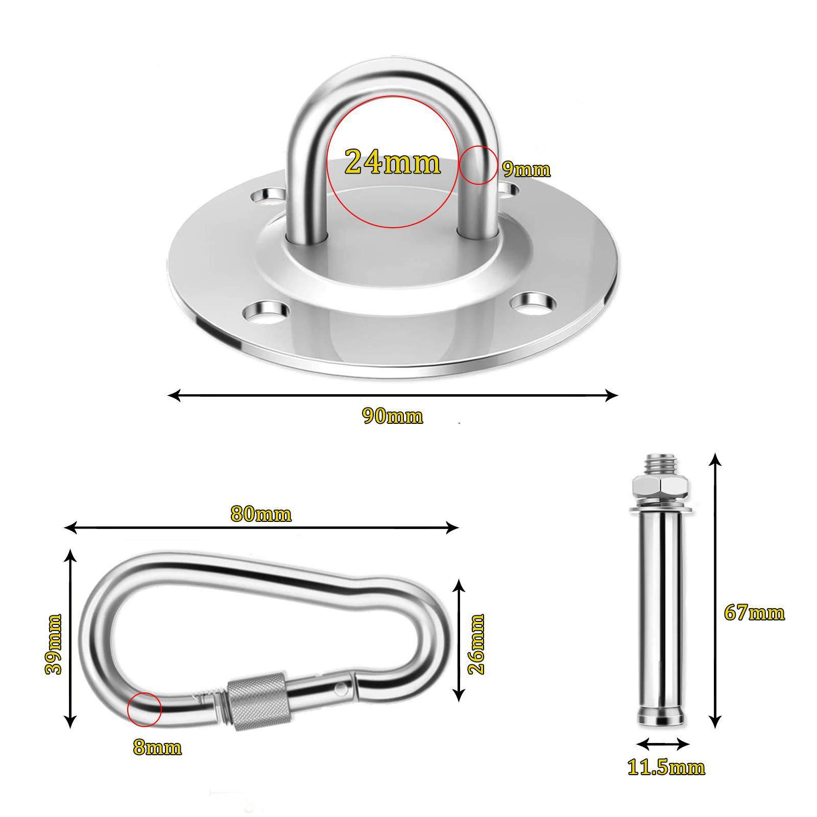 2X Ceiling Hook Hanging Chair 360 ° Swing Hook Ceiling Up To 500KG for