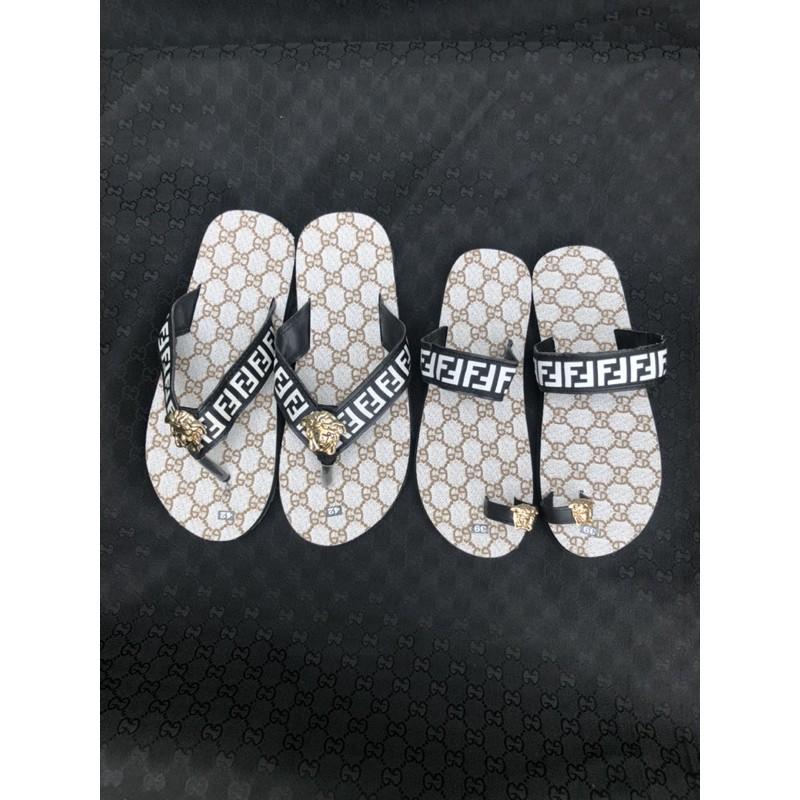 dép cặp nam nữ sandal đồng nai ( đế màu kem mờ gg quai F ) size từ 35 nữ đến 43 nam size khác nhắn tin chọn thêm