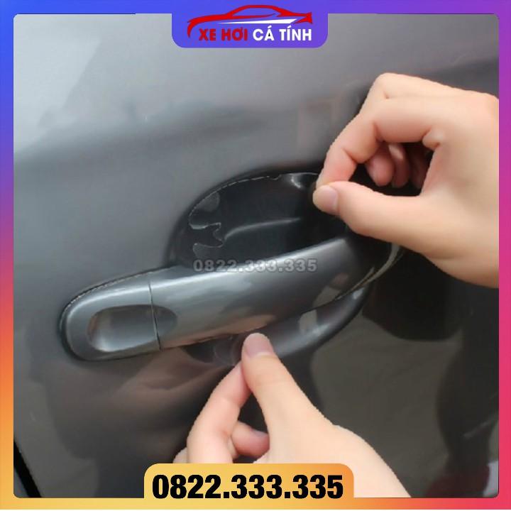 Bộ 4 miếng decan dán hõm tay cửa chống trầy hõm tay nắm cửa trên xe oto