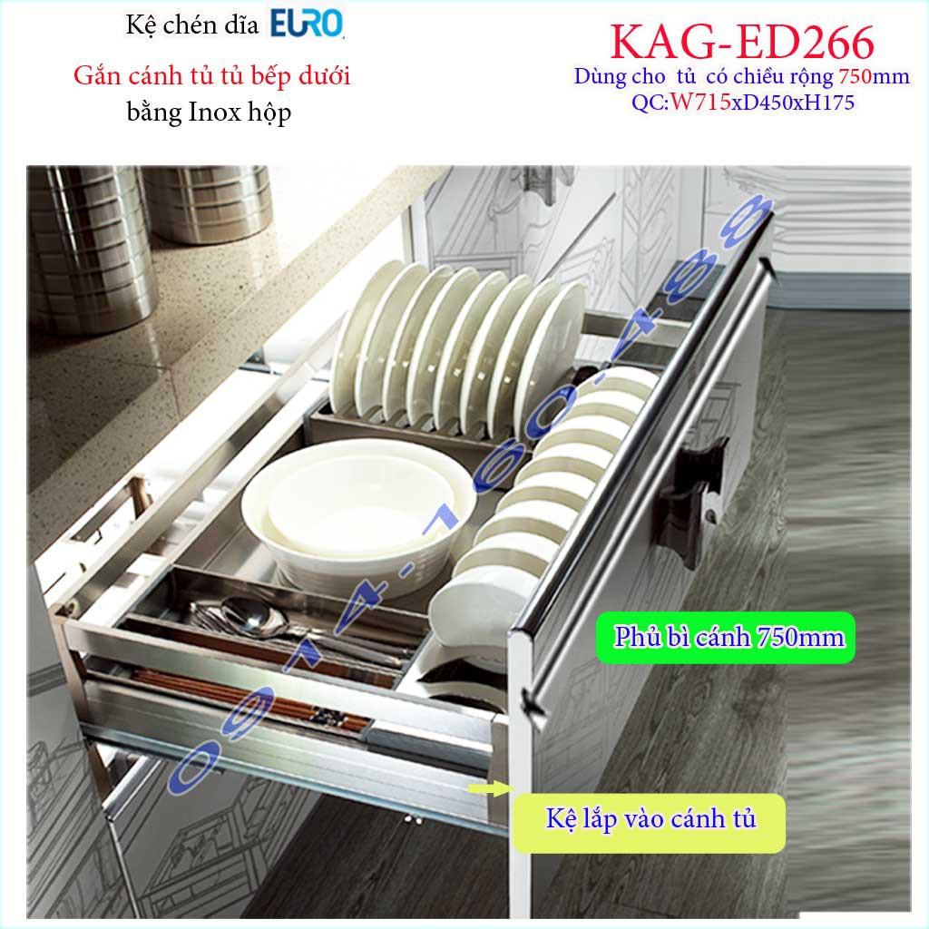 Kệ xoong nồi inox hộp, Kệ đựng chén bát-nồi xoong inox hộp âm tủ ED244-60cm-70cm-75cm-80cm-90cm