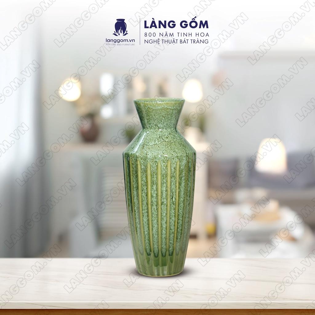 Bình hoa, lọ hoa Gốm sứ Bát Tràng cao cấp Men hỏa biến đùi dế khía dùng làm quà tặng, trang trí - Làng Gốm Bát Tràng-PDT
