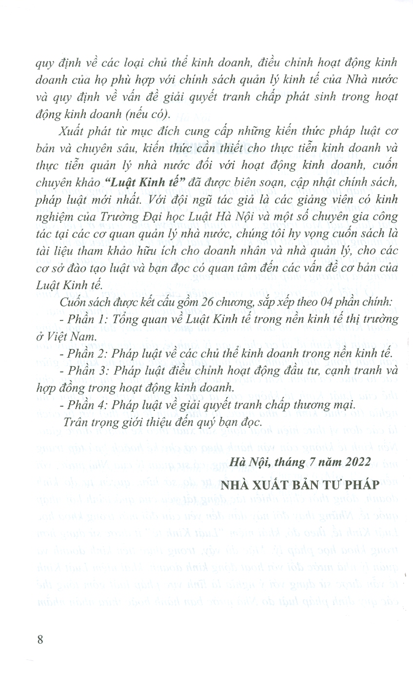 Luật Kinh Tế (Tái bản lần thứ nhất, có sửa đổi, bổ sung) - Sách chuyên khảo