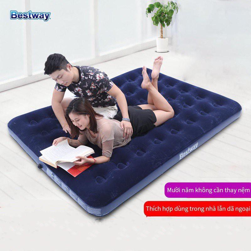 Nệm bơm hơi 2 người BestWay 191 x 137 x 22cm tặng máy bơm hơi 220V ️ FREESHIP ️