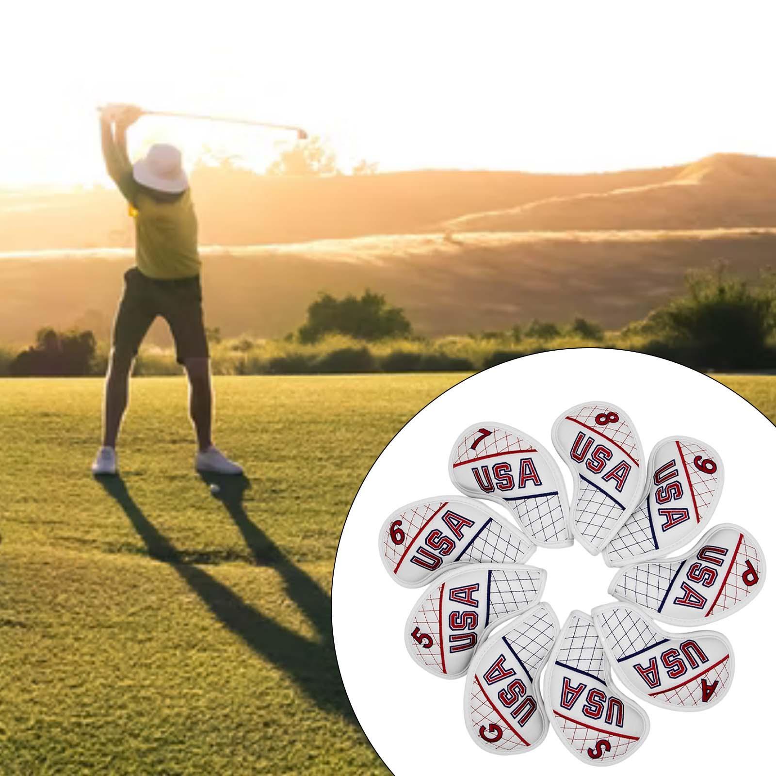 9x Premium Golf Head Iron Cover Set W/ Number Case 5,6,7,8,9,P,A,S,G for Irons All Brands