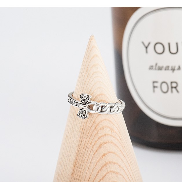 Nhẫn Bạc Nữ | Nhẫn Nữ Bạc Thái Hình Nơ - Móc Xích Cá Tính N1717 - Bảo Ngọc Jewelry
