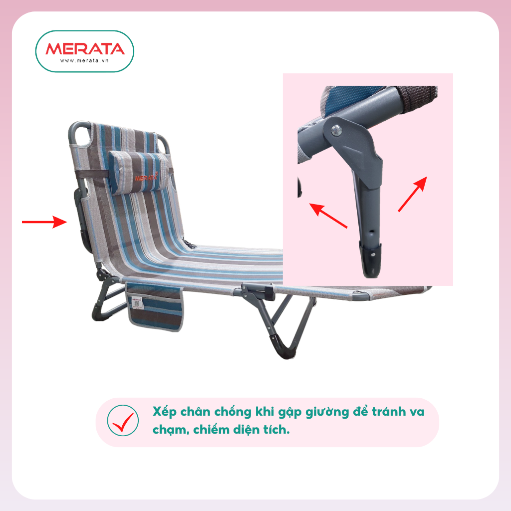 GIƯỜNG GHẾ ĐA NĂNG THÉP MERATA - GGD01