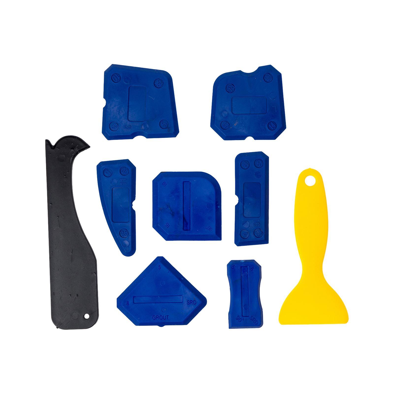 9Pcs Caulking Tool Grout Removal Tool Seam Finishing Tool Glue Corner Replaceable Pads Joint Sealant Sealing for Floor Sink Windows