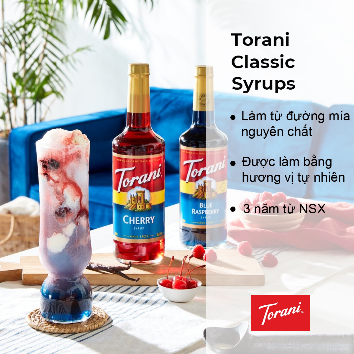 Hình ảnh Siro Pha Chế Vị Anh Đào Torani Classic Cherry Syrup 750ml Mỹ - Phù Hợp Cho Trà Trái Cây Hoặc Soda