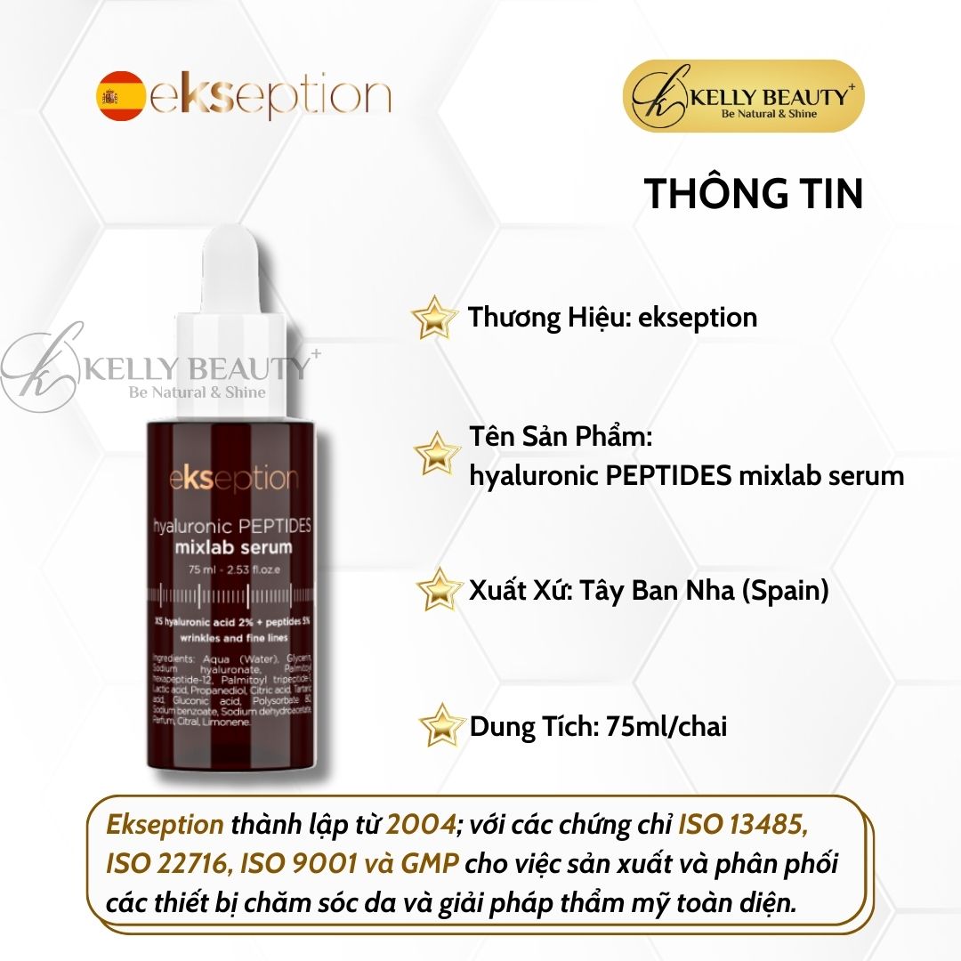 Ekseption Hyaluronic PEPTIDES mixlab serum - Tinh Chất Phục Hồi Chống Lão Hóa Da | Kelly Beauty