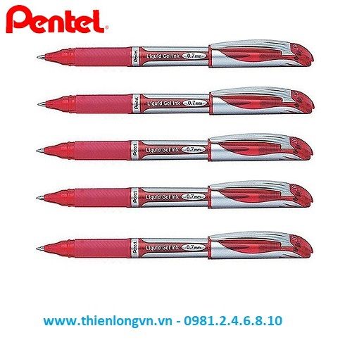 Combo 5 Bút ký nước energel Pentel BL57 mực đỏ ngòi 0.7mm