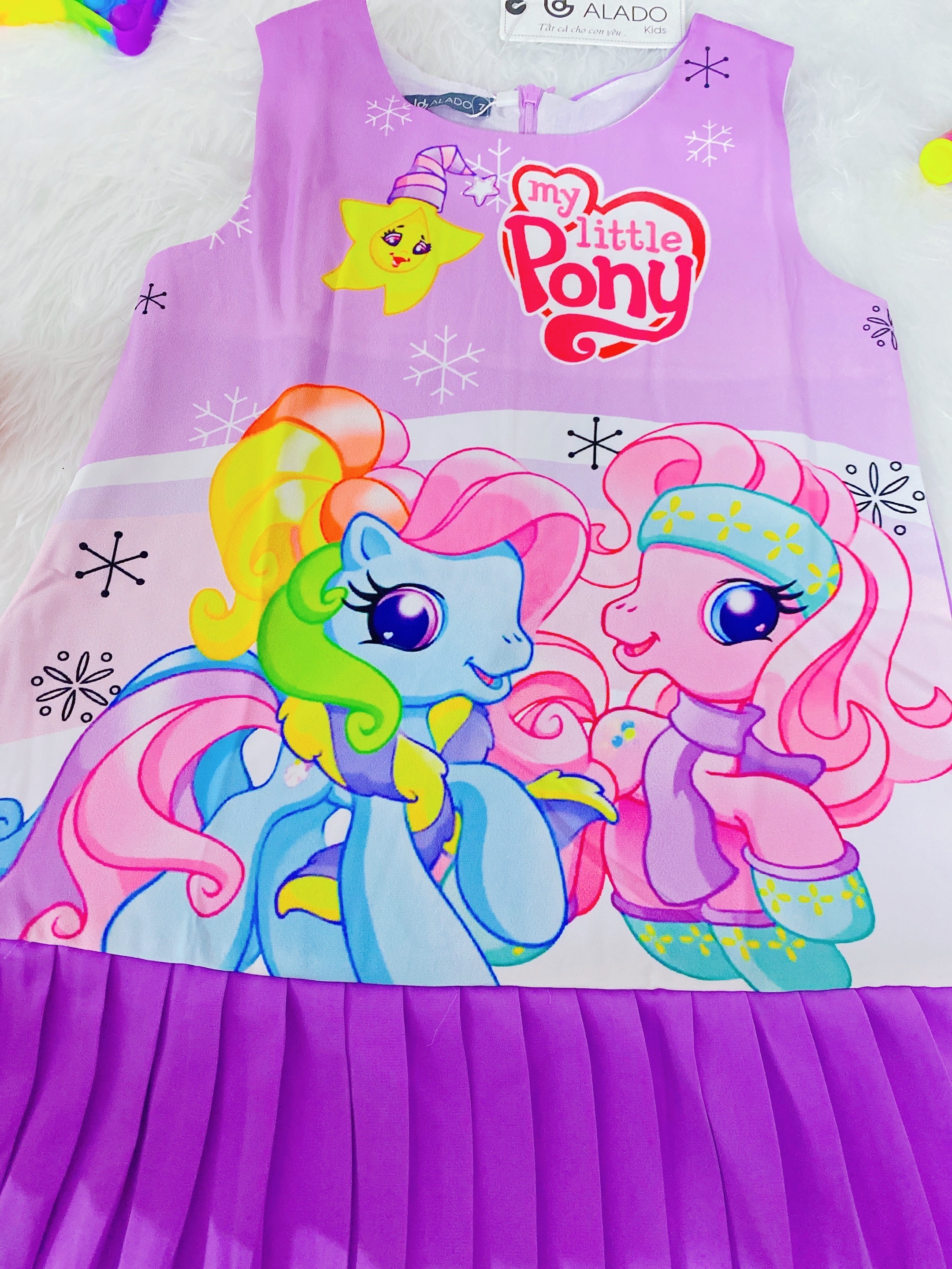 Đầm Bé Gái Size 8-24Kg, 9 Tháng Đến 6,5 Tuổi Công Chúa Ngựa Pony Tím ALADO